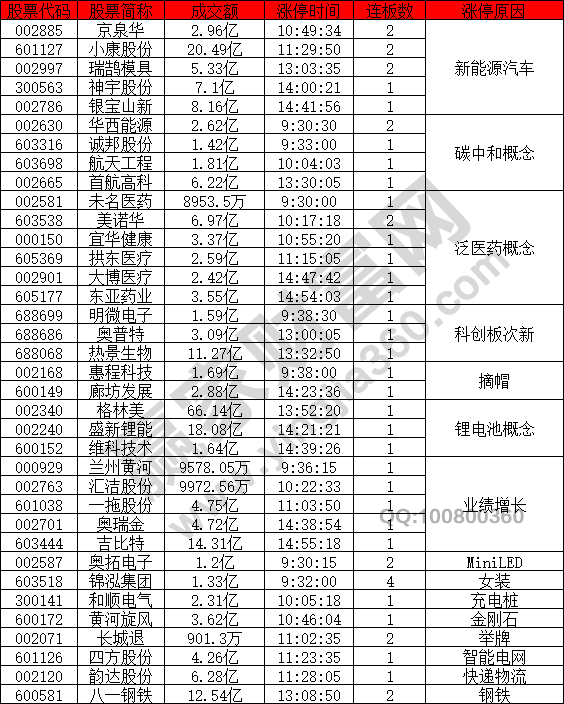 新能源汽車(chē)概念股